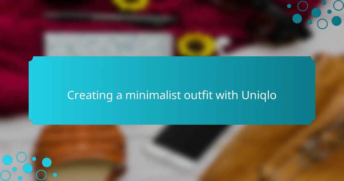 Creating a minimalist outfit with Uniqlo