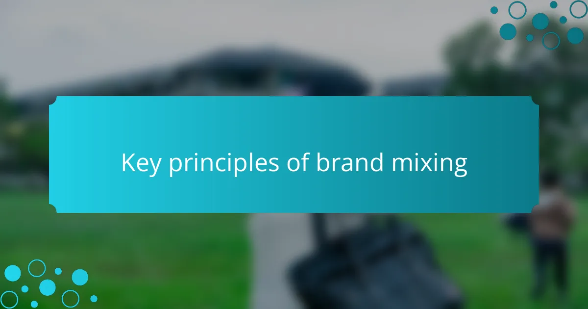 Key principles of brand mixing